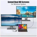 USB C to Dual HDMI Adapter High Performance Docking Station Supports 4K 60Hz