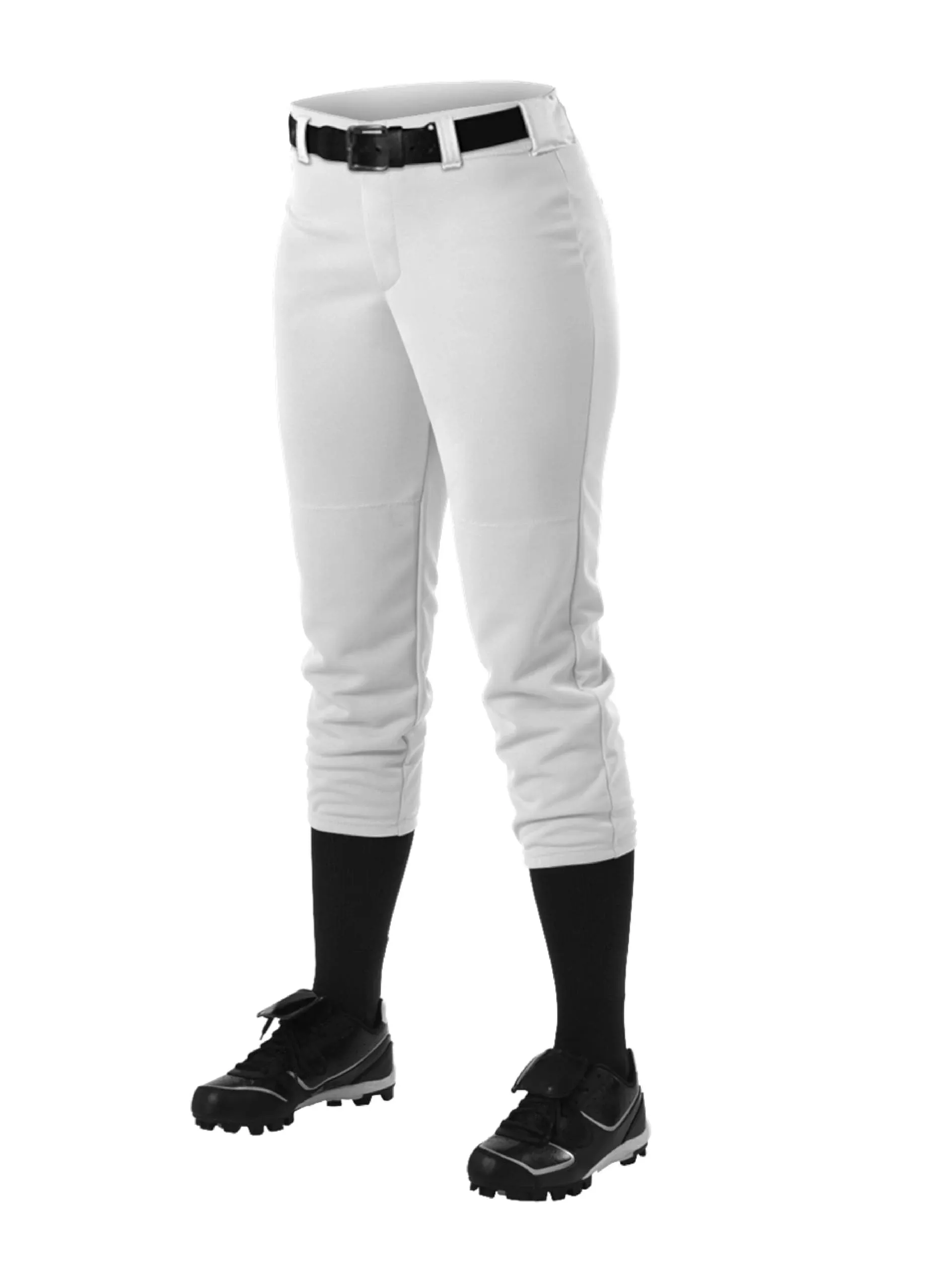 Alleson Athletic 605PBW Women's Belt Loop Fast-Pitch Pants - White - S