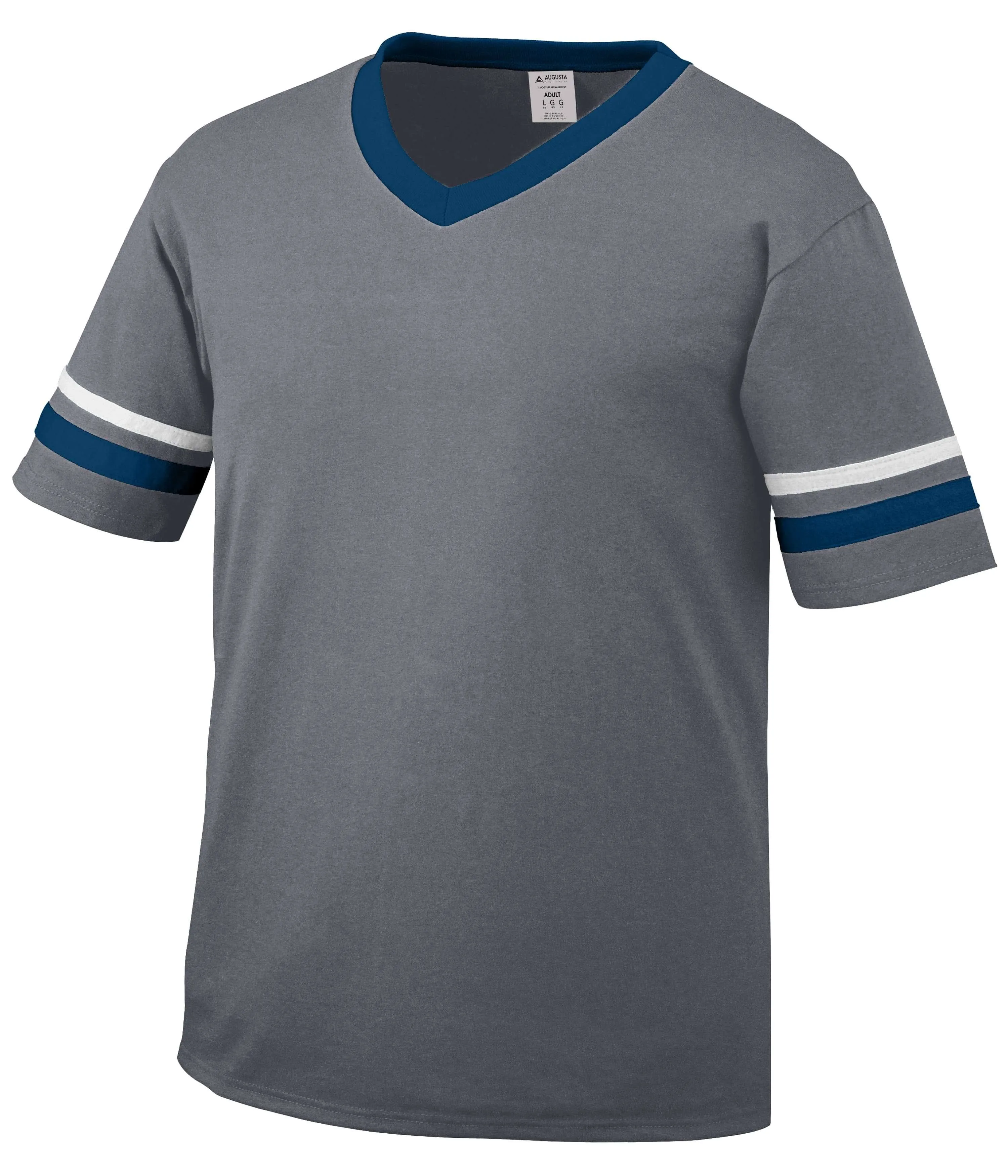 Wholesale Augusta Sportswear 360 Sleeve Stripe Jersey - Graphite/Navy/White - M