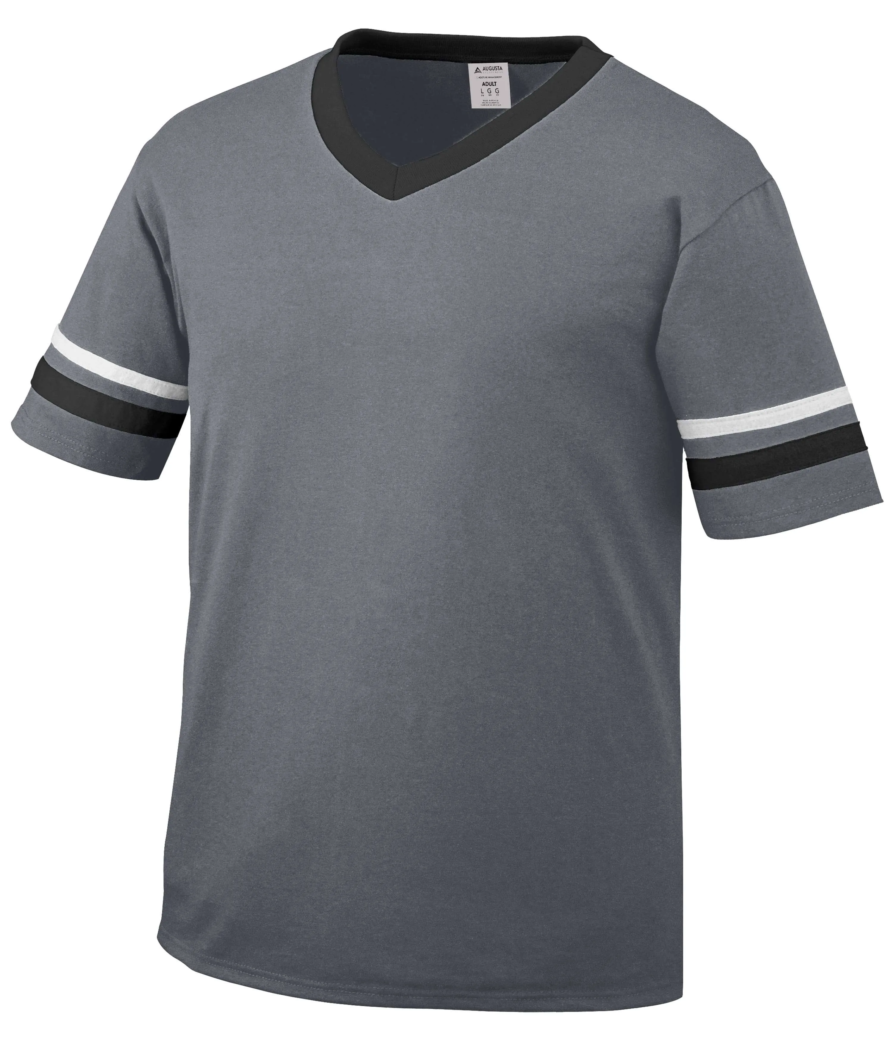 Augusta Sportswear 360 Sleeve Stripe Jersey - GRAPHITE/BLACK/WHITE, M