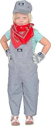 Youth Toddler Kids Train Conductor Engineer Deluxe Halloween Costume Set