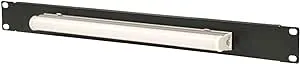 NavePoint 1U Steel Panel Light for Standard 19 Inch Server Cabinet Rack Lighting Panel Black