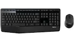 Logitech Mk345 Wireless Keyboard and Mouse Combo (Black) (Renewed)