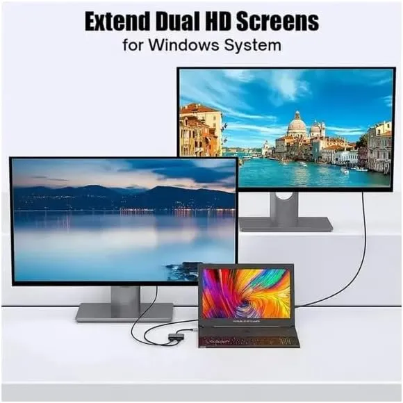 USB C to Dual HDMI Adapter High Performance Docking Station Supports 4K 60Hz