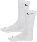 Nike Mens 3PK Everyday Plus Cushion Crew 3 Pack Socks White XL SX6888-100