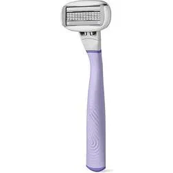 Flamingo Women's 5 Blade Razor: Lilac Razor Handle with Shower Holder + 2 Razor Blade Refills, 3 Piece Set