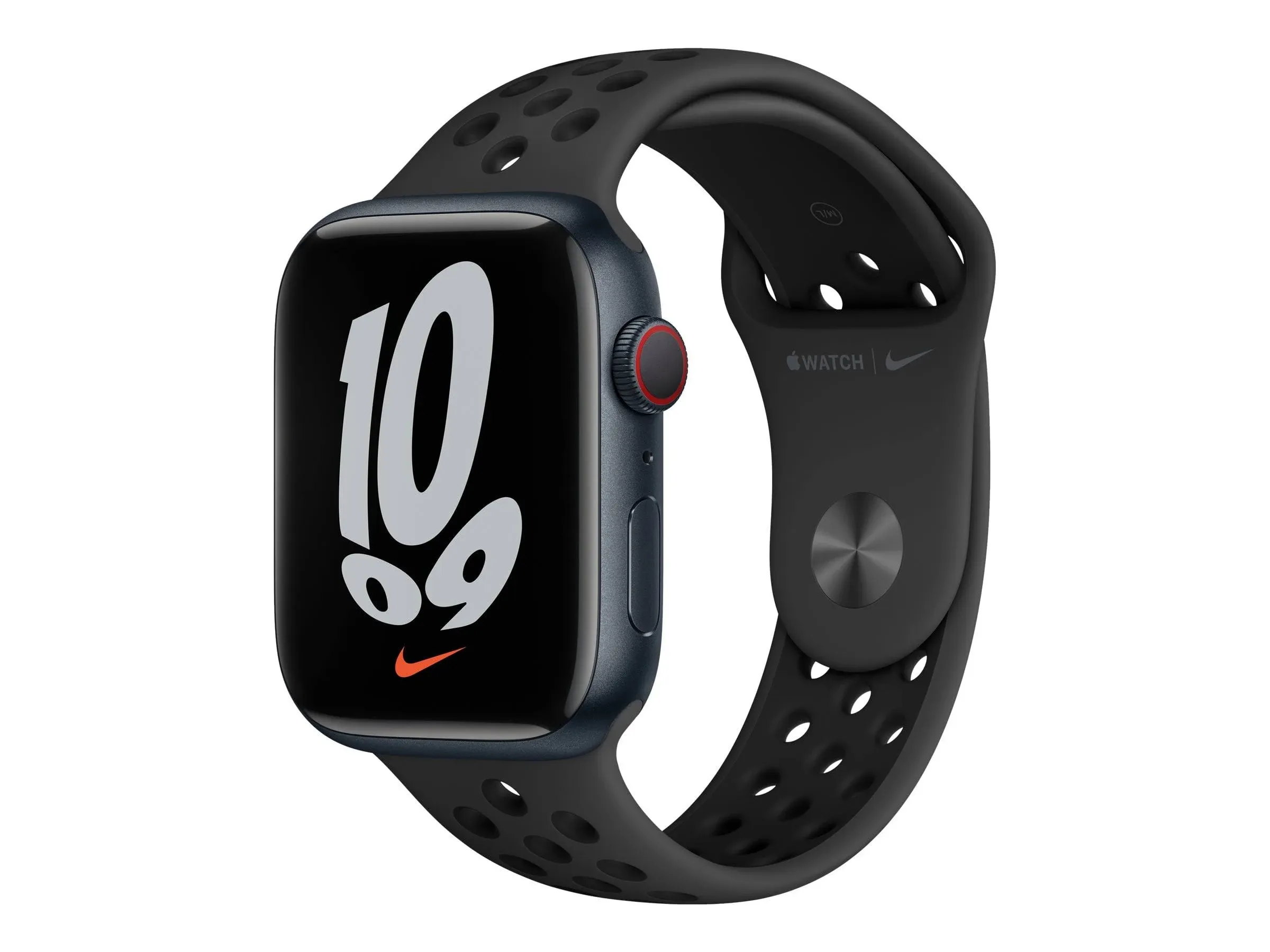 Apple Watch Nike Series 7 (GPS + Cellular) 45mm Aluminum Case with Anthracite ...