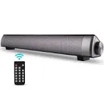 TOPROAD Sound Bar | Soundbar Wired and Wireless Bluetooth 5.0 Speaker | Built in Mic | for Cell Phone/Tablet/Projector and Support TV with AUX/RCA Output