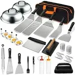 Griddle Accessories Kit, 35PCS Flat Top Griddle Grill Tools Set for Blackstone and Camp Chef, Stainless Steel Professional Grill Accessories/Spatula Set with Carrying Bag for Men/Women Outdoor BBQ