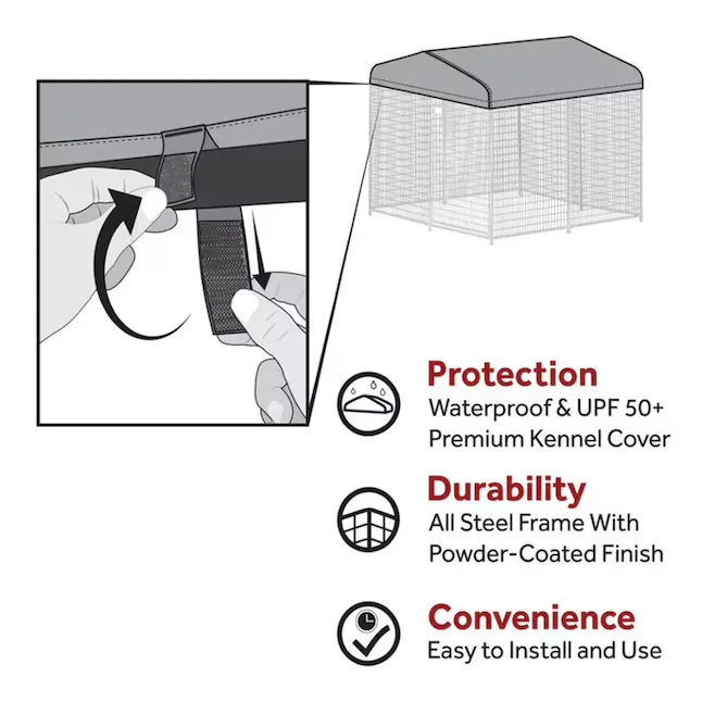 Lucky Dog Stay Series Steel Grey Studio Jr.Kennel (4 ft. x 4 ft. x 4 ft.)