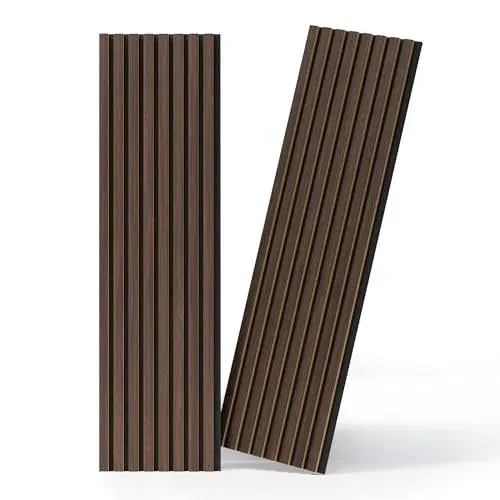 Bobobier Wood Slat Wall Panel,2 Pack 3D Acoustic Slat Wood Wall Panels,47.2” x 12.8” Wall Panels for Interior Wall Decor - Natural Walnut