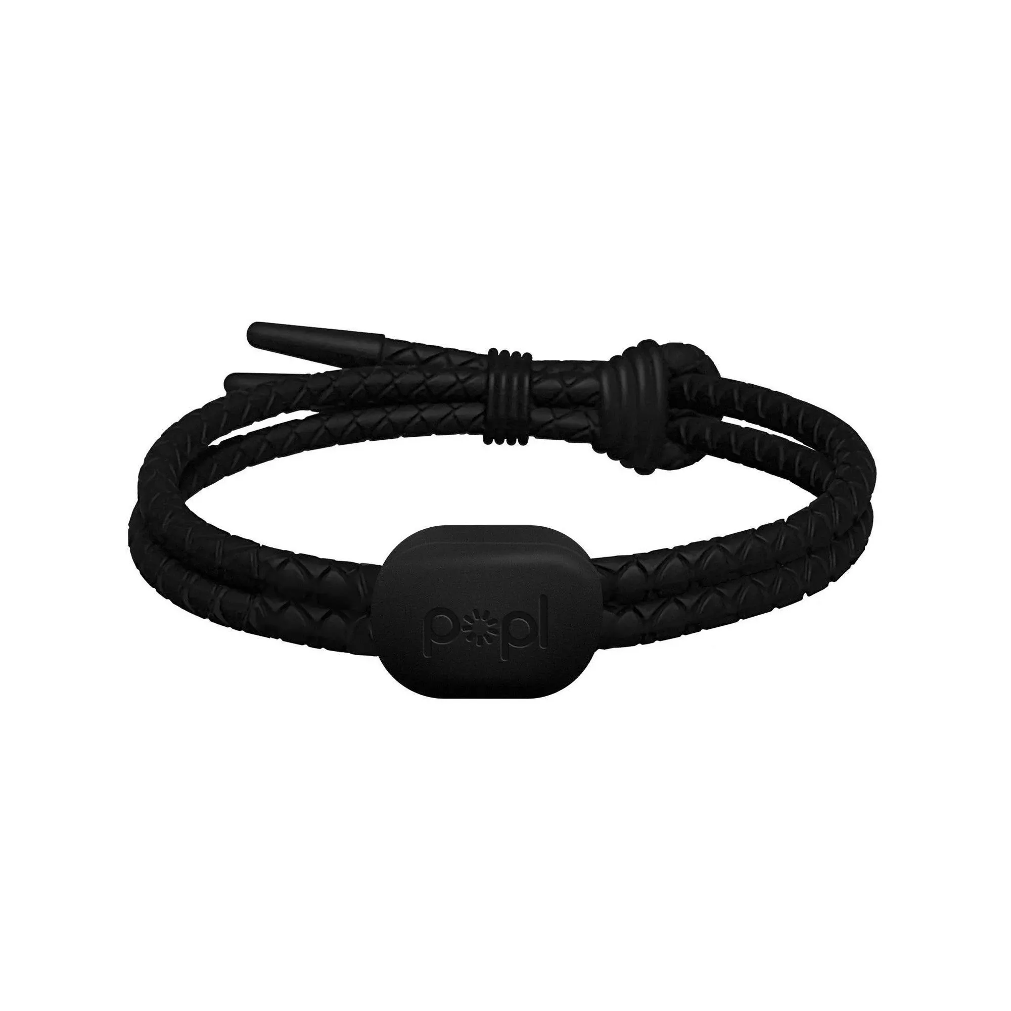 Popl Rope Band - Digital Business Card Bracelet Wearable - Tap to Share NFC & QR Code - iPhone & Android (Black Rope Style)