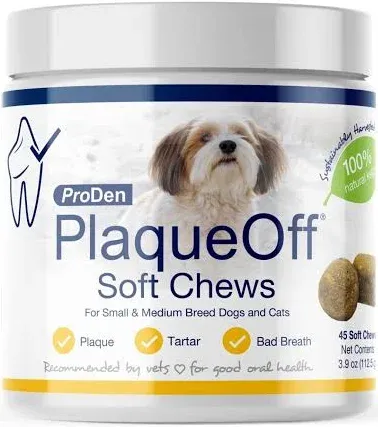 ProDen PlaqueOff Soft Chews Small & Medium Breed 45 ct