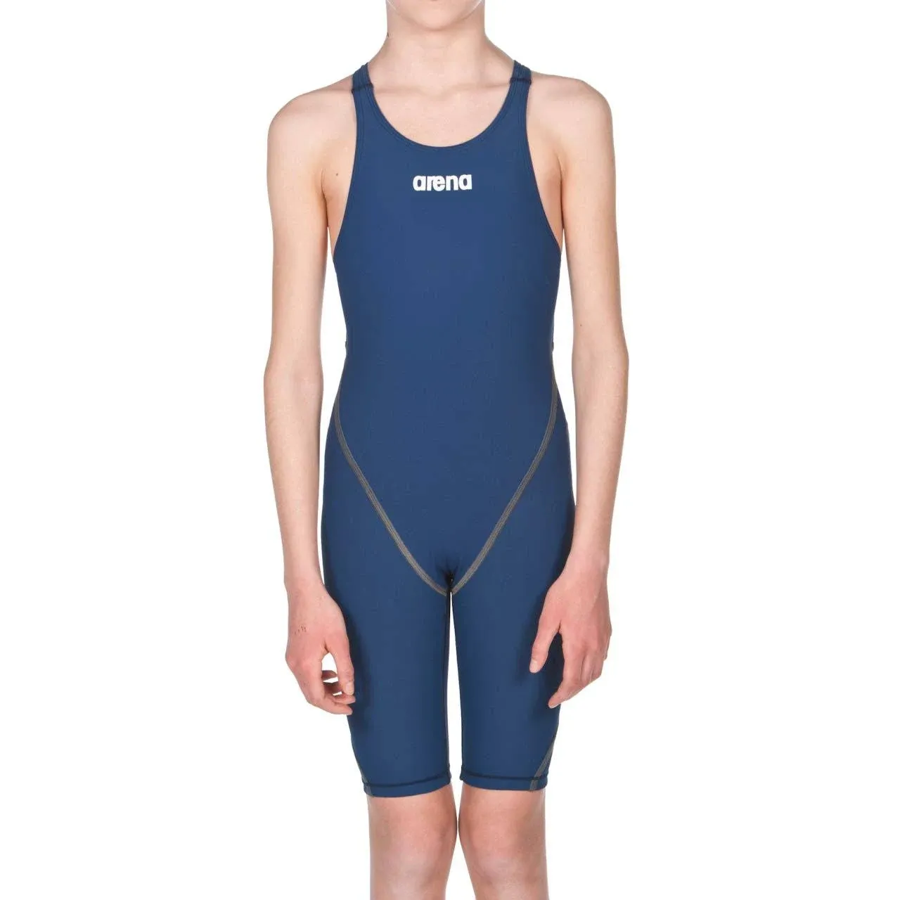 Arena Powerskin ST 2.0 Girl&#039;s Open Back Youth Racing Swimsuit | Navy Blue