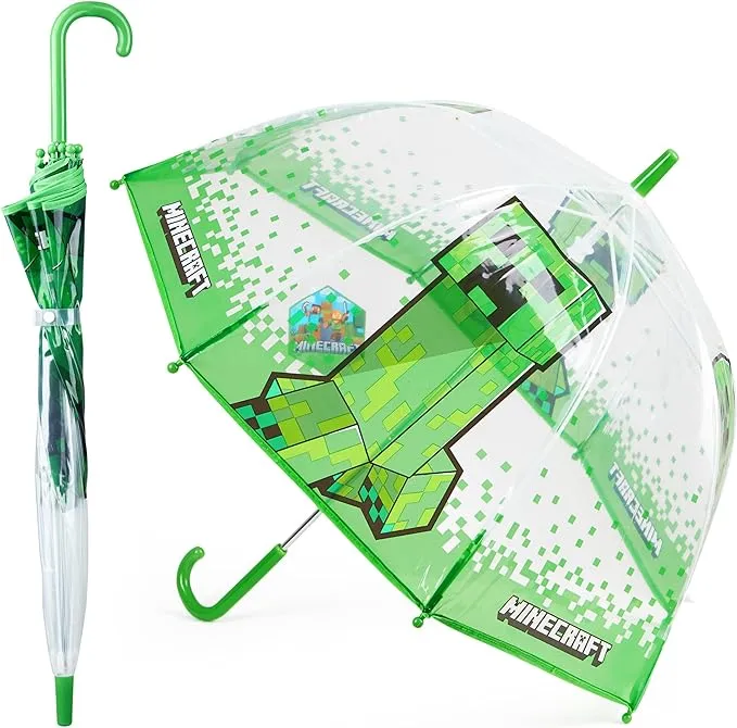 Minecraft Transparent Creeper Umbrella, Boy's, Size: One Size