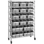 Seville Classics Shelving Unit 56&#034;X36&#034;X14&#034; Adjustable Shelves+Lockin<wbr/>g+Wheel Lock