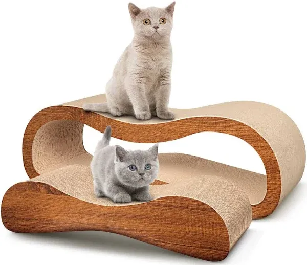 Cat Scratching Post House Relaxing Bed Cat Scratcher Double Decker Cardboard Box