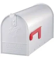 Gibraltar Mailboxes Elite Galvanized Steel Post Mounted White Mailbox 8-3/4 in. H x 6-7/8 in. W x 20 in. L