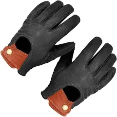 Maroon Bell Outdoor Black Buffalo Leather Snapback Gloves