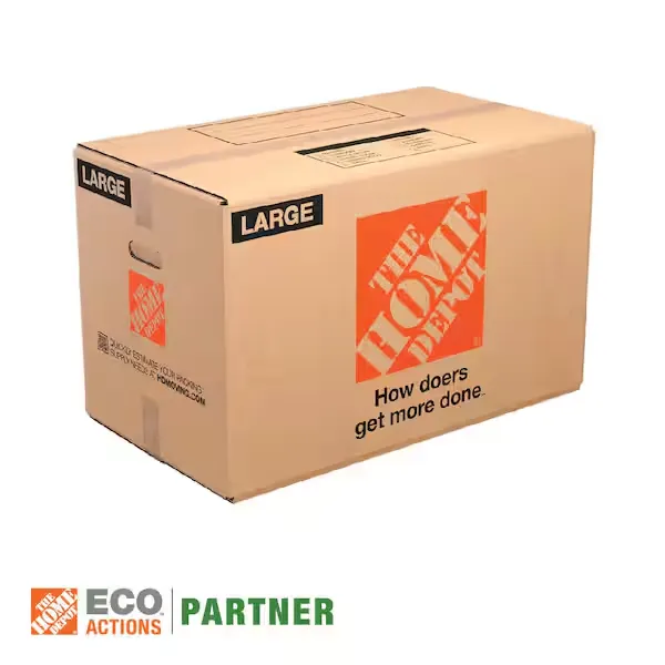 The Home Depot 27 in. L x 15 in. W x 16 in. D Large Moving Box with Handles (50-Pack) LRGBOX50