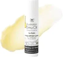 Emu Oil Moisturizing Lip Balm - Hydrating Lip Balm with Extreme SPF50+ Sun Protection - 4-Hour Water Resistant, Fortified with Vitamin E, Amino Acids & Omega 3, 6 & 9 - Y-Not Natural, 15g Stick