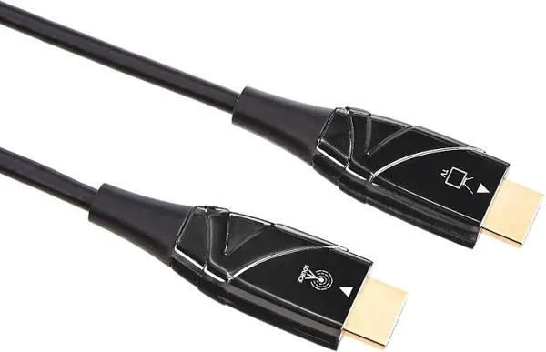 Amazon Basics HDMI Fiber Optic Cable, 18Gbps High-Speed, 4K@60Hz, 2160p, 48-Bit Color, Ethernet Ready, 150 Foot, Black