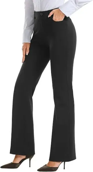 Stelle Women 28"/30"/ 32" Bootcut Dress Pants Business Casual Work Pants with Pockets Pull On Regular Slacks for Office