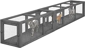 PawHut 98" Outdoor Cat Tunnel with Combinable Design and Doors