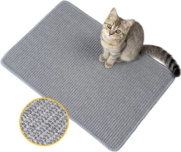 Cat Scratcher Mat,Natural Sisal Cat Scratch Pad,Horizontal Floor Cat Scratching Pads Rug for Indoor Cats Grinding Claws Nails,Cat Furniture Protector for Couch & Carpets & Sofas