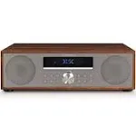 Crosley CR3501A-WA Fleetwood Bluetooth FM Clock Radio and CD Player, Walnut