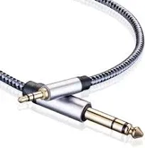 Tiierzon 1/8 to 1/4 Stereo Cable 10FT, 6.35mm 1/4" Male to 3.5mm 1/8" Male TRS Bidirectional Stereo Audio Cable Jack for Guitar, Home Theater Devices, Speaker and Amplifiers(10Ft)