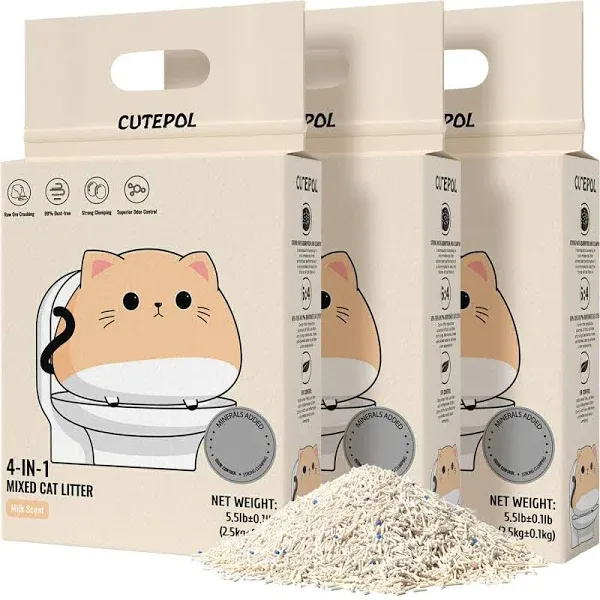 Cute Pol Mixed 4-in-1 Clumping Cat Litter