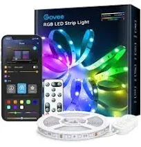 Govee 16.4ft LED Strip Lights, Bluetooth RGB Christmas LED Lights with App Control, 64 Scenes and Music Sync LED Strip Lighting for Bedroom, Living Room, Kitchen, Party, ETL Listed Adapter