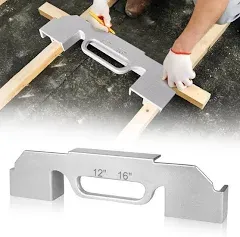 3 in 1 Framing Tools - 12""/14""/16"" Framing Tool 100% Cast Aluminum Framing Spacing Tool On-Center Framing Stud Layout Tool Framing Tools For Frame Walls Floors Roofs, Silver-08