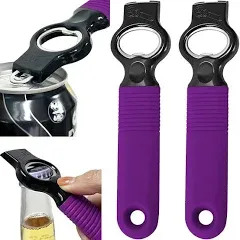 DUNLAGUE Soda Can Opener and Beer Bottle Opener Bartender with 4.2" Long Silicone Handle