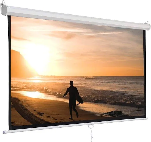 Projector Screen, Manual Pull Down, HD Screen, 1:1 Format, Public, Display, 120&#034;