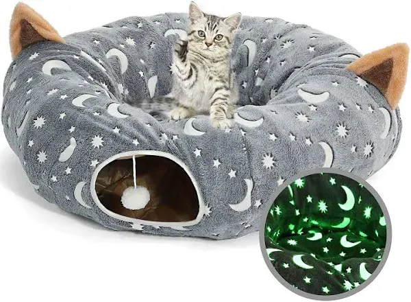 Cat Collapsible Indoor Tunnel Tube Self  Photoluminesce<wbr/>nce, With Plush Ball Toys