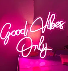 Good Vibes Only Neon Sign Light Wall Art Gifts,Neon Sign Wall Art,Neon Sign Wall Decorations Bar Pub Club Rave Apartment Home Decor Party Christmas Decor (Warm White)