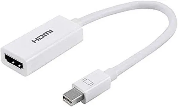 PHILIPS Mini DisplayPort to HDMI Adapter, Unidirectional, Audio and Video, Full HD 1080p, 4K Ultra HD, Slim Compact Portable Design, White Cable, for All Brands, SWV9200F/27