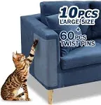 FTSTC 10 Pcs Furniture Protectors from Cats, Clear Self-Adhesive Cat Scratch Deterrent, Couch Protector 4 Pack X-Large 18inL 12InW + 4 Pack Large 18inL