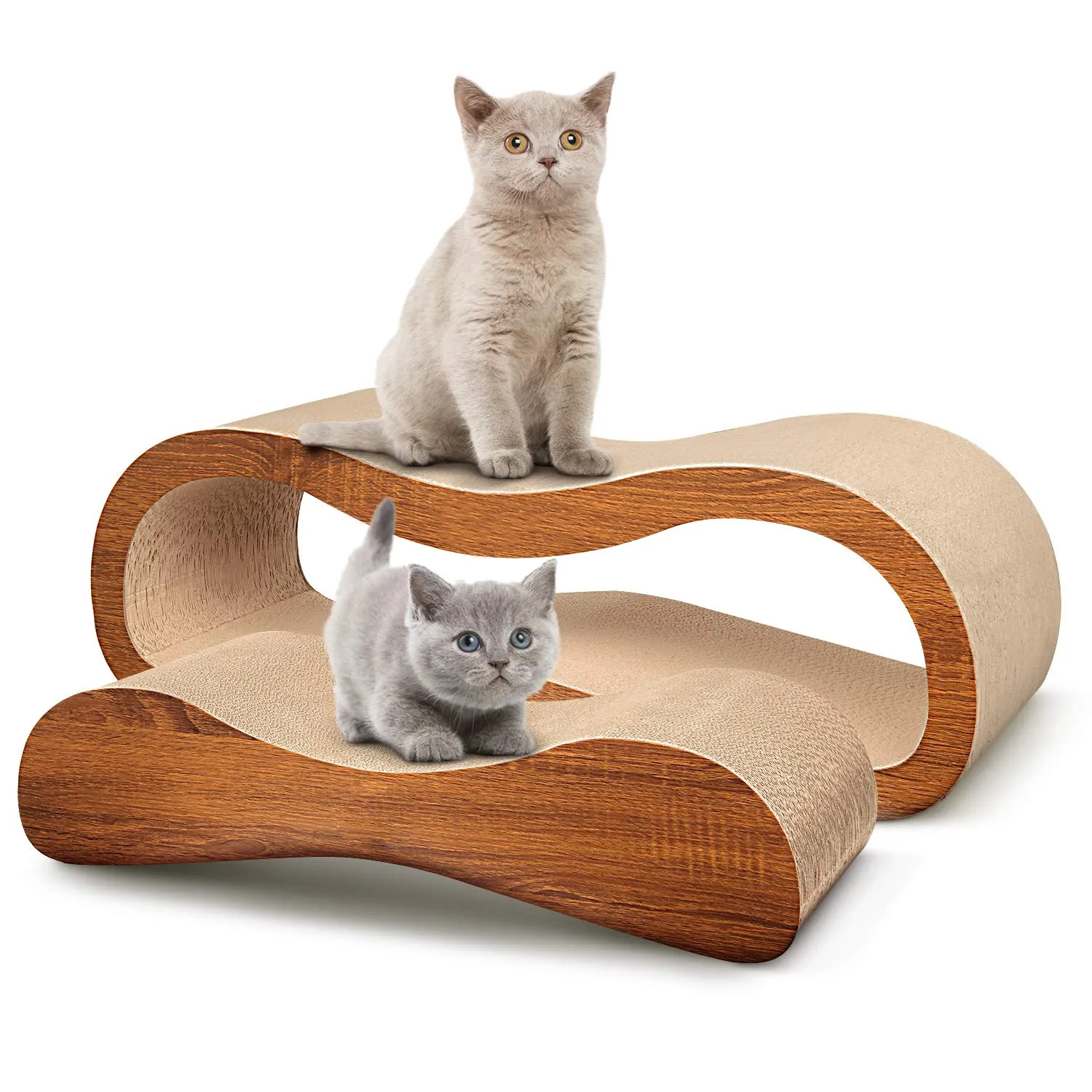 ScratchMe FluffyDream 2 in 1 Cat Scratcher Lounge Bed