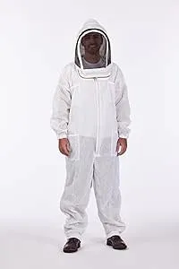 The Ultra Breeze Beekeeping Suit with Veil, 1-Unit, White, Small