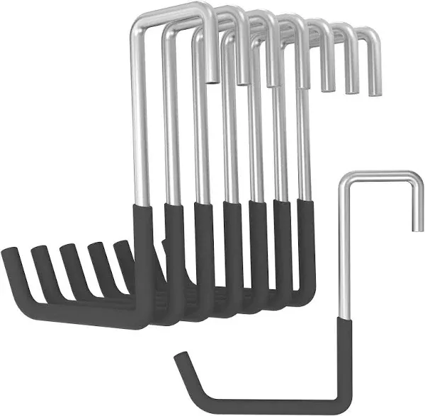 POETISKE Rafter Hanger Hook, Large S Hooks for Hanging, Ladder Hanger, Bike Hooks, Garage Storage Organizer, Black 8PC