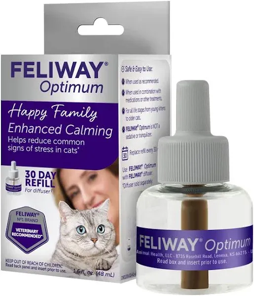 Feliway D92120K Enhanced Calming Pheromone Diffuser Refil New