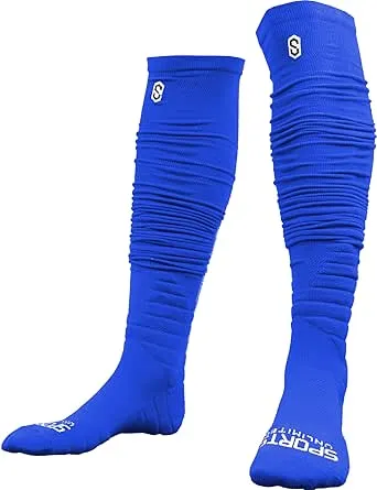 Sports Unlimited Gameday Drip Scrunch Football Socks, Youth & Adult Extra Long Padded Sport Socks, Sold as a Pair