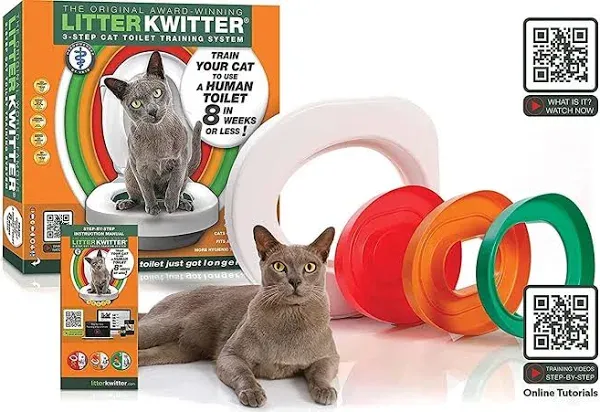 Cat Toilet Training System By Litter Kwitter - Teach Your Cat to Use the Toilet - With Instructional DVD