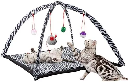 Cat Activity Center- Interactive Play Area Station for Cats Kittens with Flee...