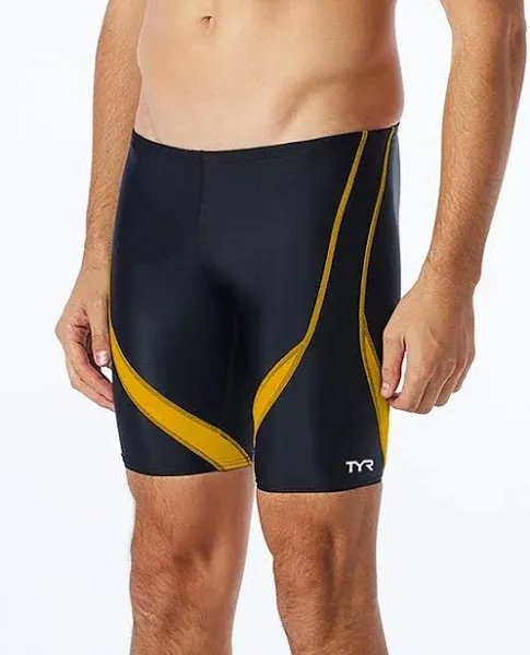 TYR Men's Alliance Splice Jammer, Black/Blue, Size 34