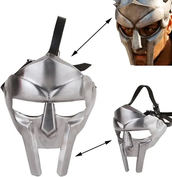 Mf Doom Mask Roman Gladiator Mad-villain Viking Steel Silver Mask Full Face Armor For Halloween Costume - Buy Medieval Mask Full Face M F Doom Gladiator Face Mask Silver Finish Halloween Warrior Costume Mad Villain Steel Armor Attractive Roman Hot Sellin