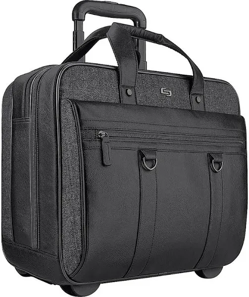 Solo Executive Carrying Case (Roller) for 17.3'' Apple iPad Notebook - Black, Gray - Scratch Resistant - Vinyl, Cotton Body - Handle - 14'' Height x 17.8'' Width x 6.3'' Depth - 1 Each